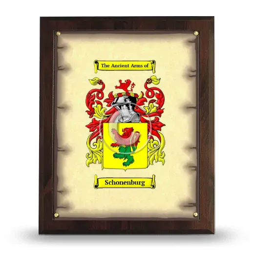 Schonenburg Coat of Arms Plaque