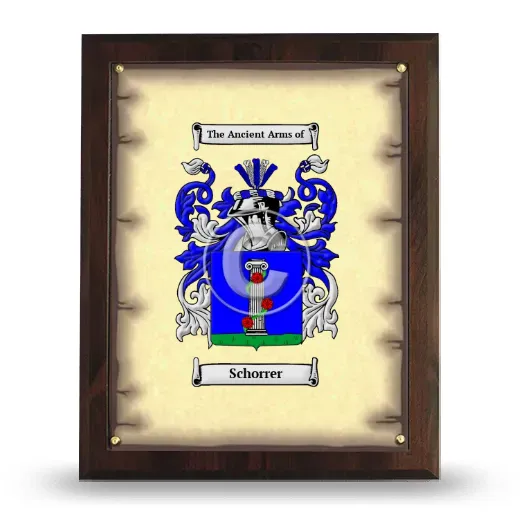 Schorrer Coat of Arms Plaque