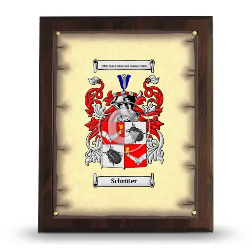 Schröter Coat of Arms Plaque