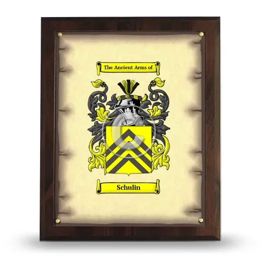 Schulin Coat of Arms Plaque