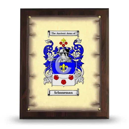 Schuneman Coat of Arms Plaque