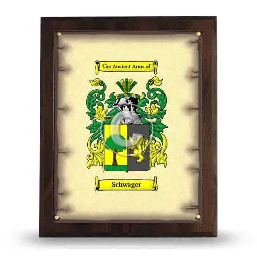 Schwager Coat of Arms Plaque
