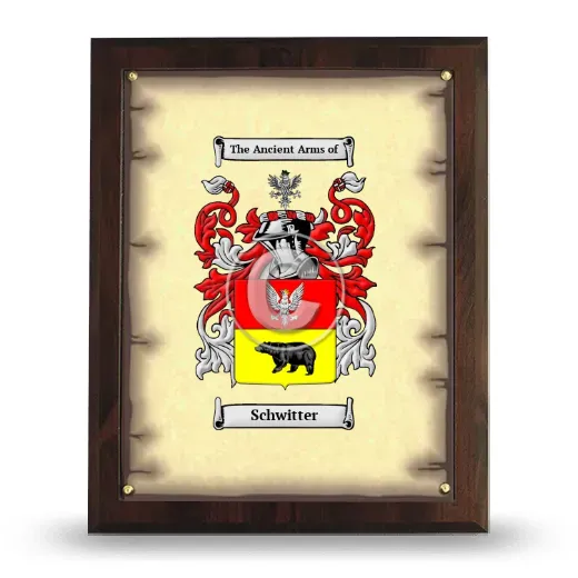 Schwitter Coat of Arms Plaque