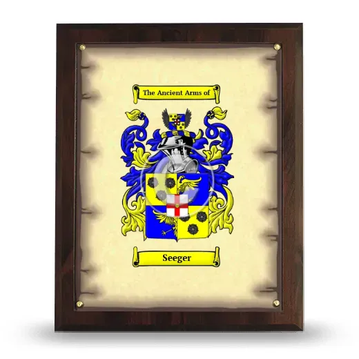 Seeger Coat of Arms Plaque