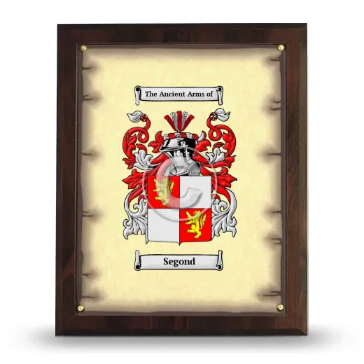 Segond Coat of Arms Plaque