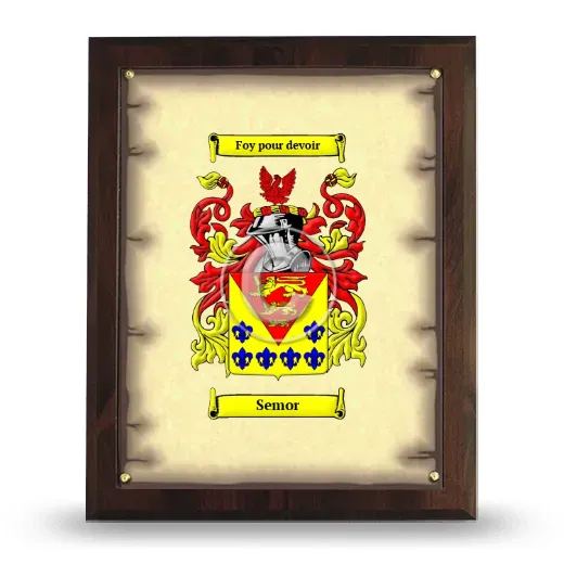 Semor Coat of Arms Plaque