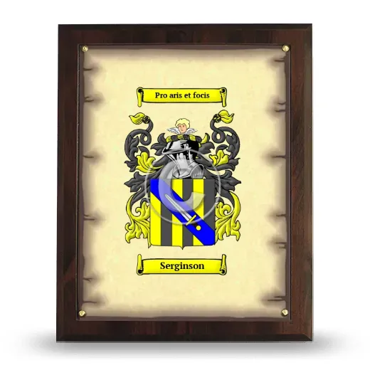 Serginson Coat of Arms Plaque