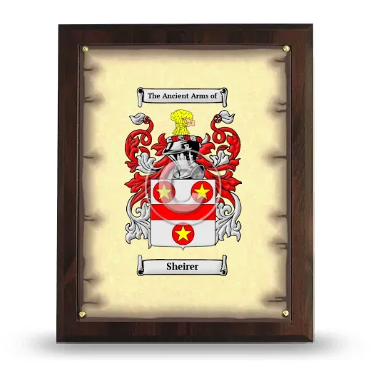 Sheirer Coat of Arms Plaque