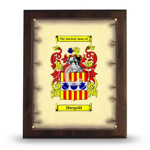 Shergold Coat of Arms Plaque