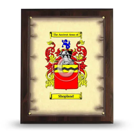 Shopland Coat of Arms Plaque