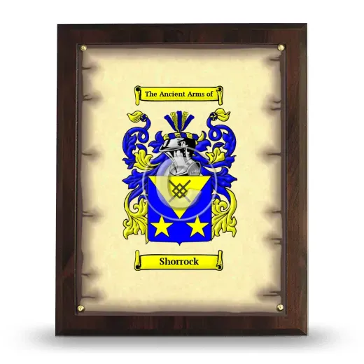 Shorrock Coat of Arms Plaque