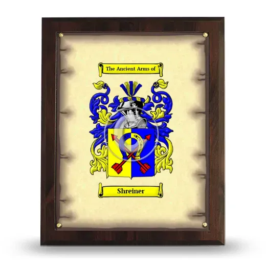 Shreiner Coat of Arms Plaque