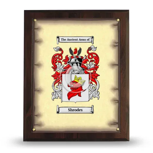Shrodes Coat of Arms Plaque