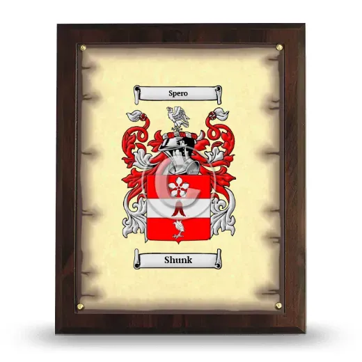 Shunk Coat of Arms Plaque