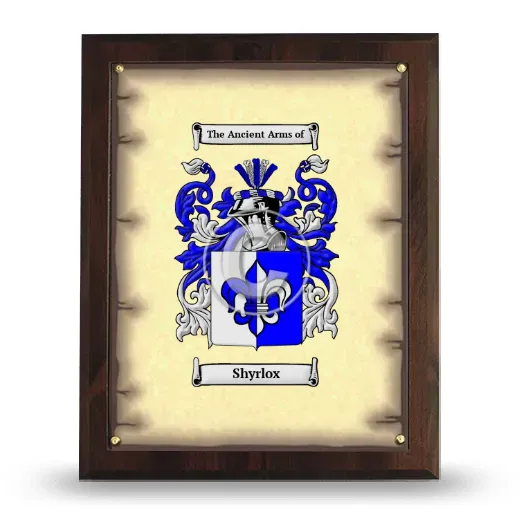 Shyrlox Coat of Arms Plaque