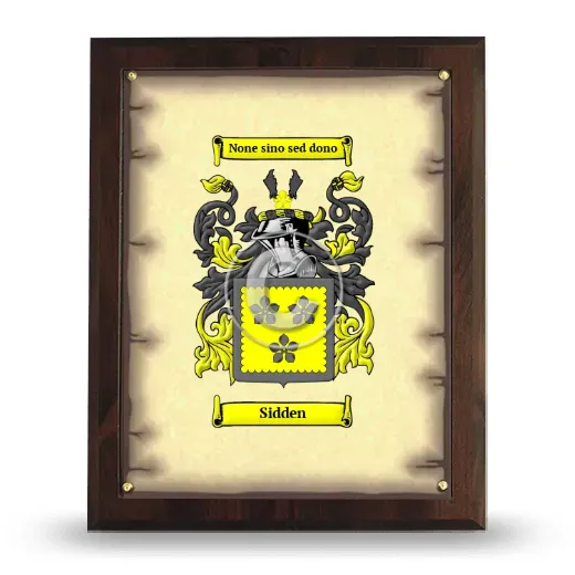 Sidden Coat of Arms Plaque