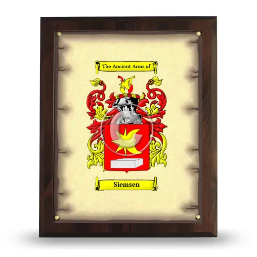 Siemsen Coat of Arms Plaque