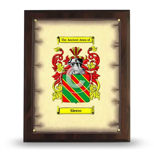 Sierro Coat of Arms Plaque