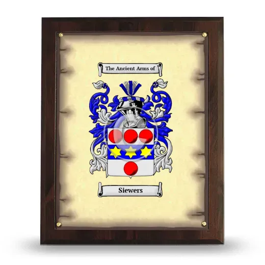 Siewers Coat of Arms Plaque