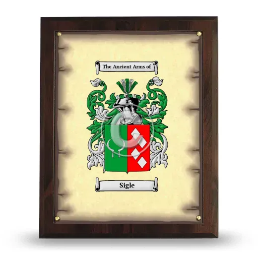 Sigle Coat of Arms Plaque
