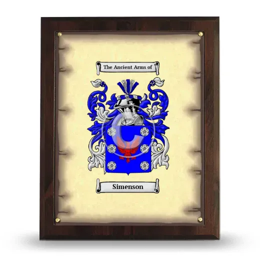 Simenson Coat of Arms Plaque