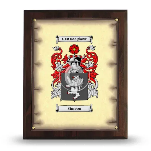 Simeon Coat of Arms Plaque