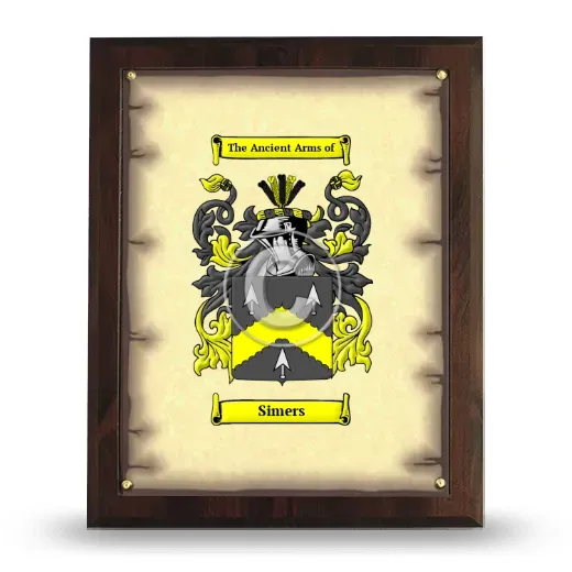 Simers Coat of Arms Plaque
