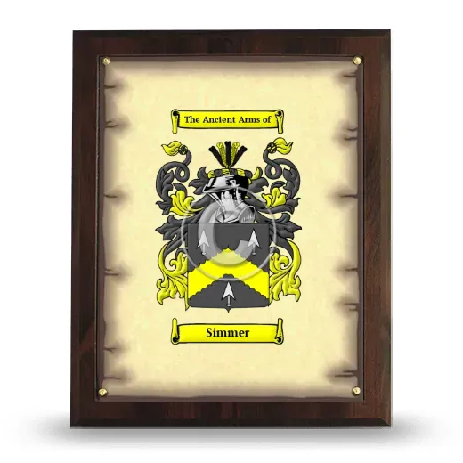 Simmer Coat of Arms Plaque
