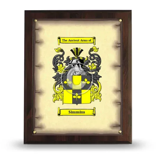 Simmins Coat of Arms Plaque