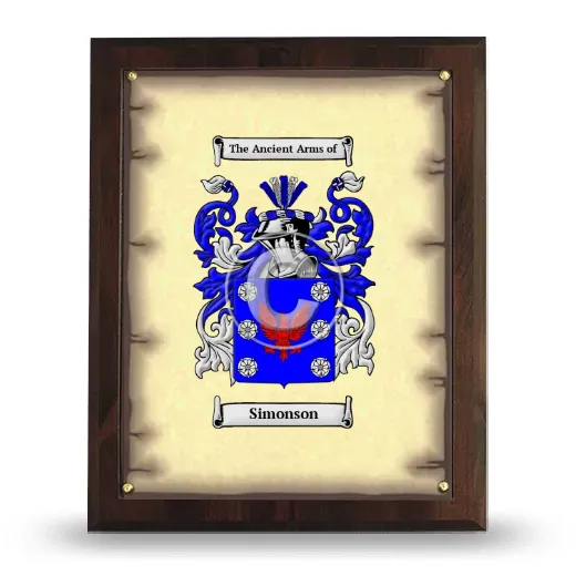 Simonson Coat of Arms Plaque