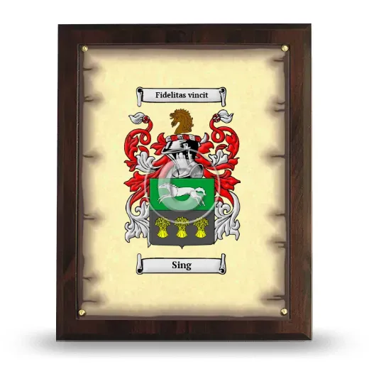 Sing Coat of Arms Plaque