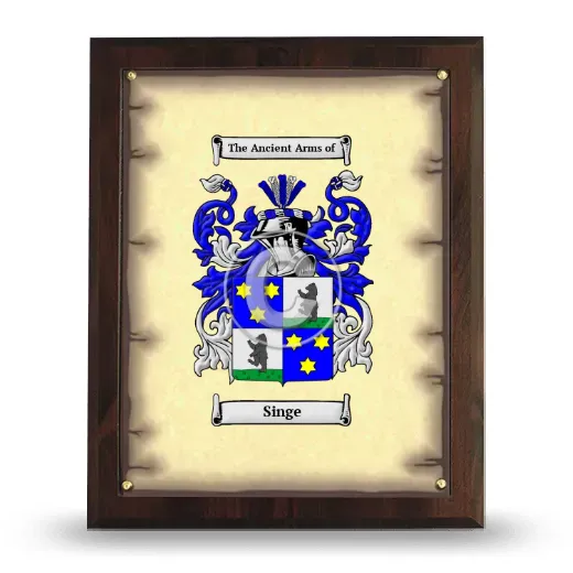 Singe Coat of Arms Plaque