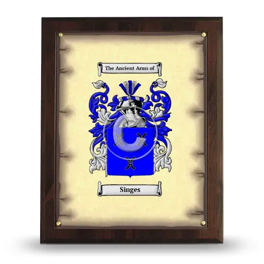 Singes Coat of Arms Plaque