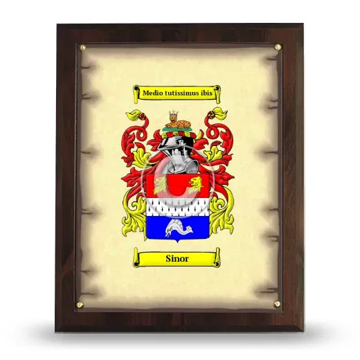 Sinor Coat of Arms Plaque