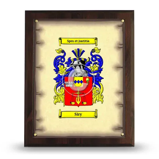 Siry Coat of Arms Plaque