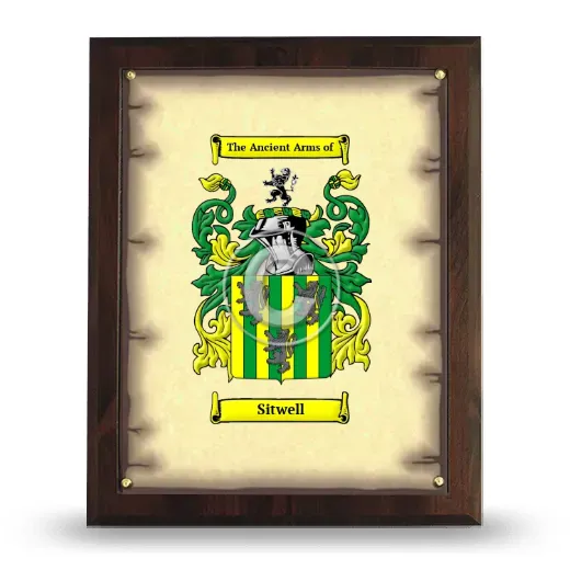 Sitwell Coat of Arms Plaque