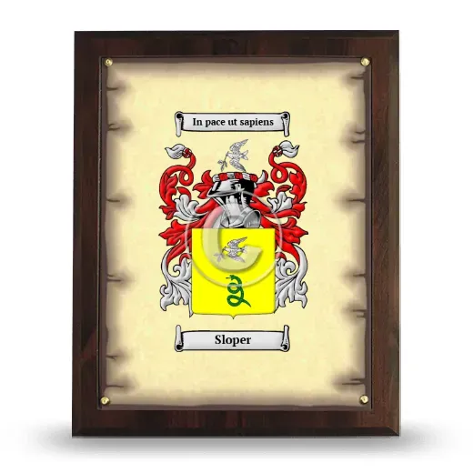 Sloper Coat of Arms Plaque