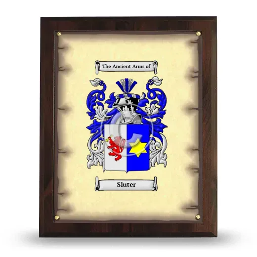Sluter Coat of Arms Plaque