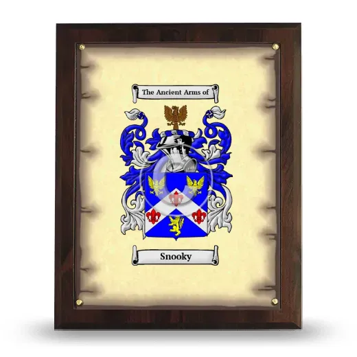 Snooky Coat of Arms Plaque
