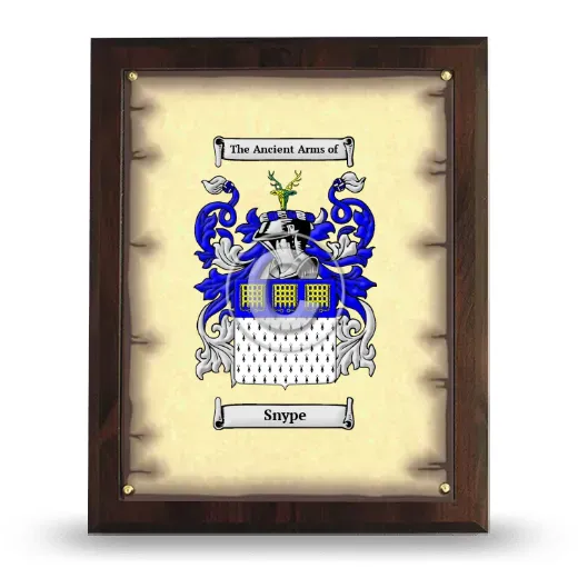 Snype Coat of Arms Plaque
