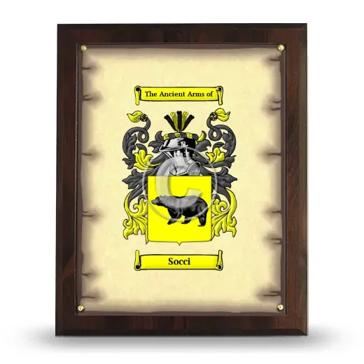 Socci Coat of Arms Plaque