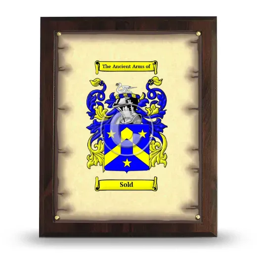 Sold Coat of Arms Plaque
