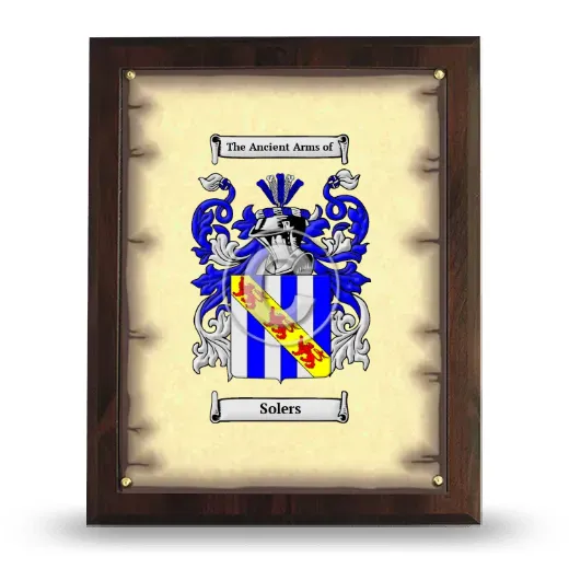 Solers Coat of Arms Plaque