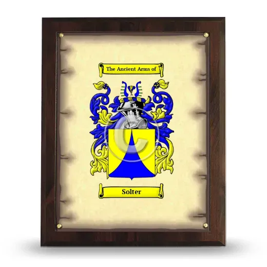 Solter Coat of Arms Plaque