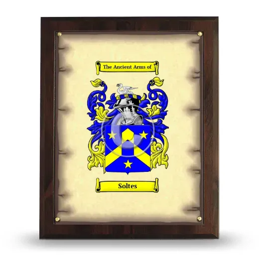 Soltes Coat of Arms Plaque