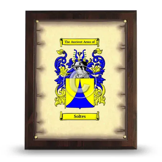 Soltes Coat of Arms Plaque