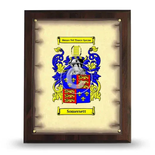 Somersett Coat of Arms Plaque
