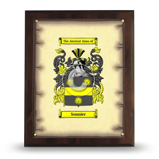 Sonnier Coat of Arms Plaque