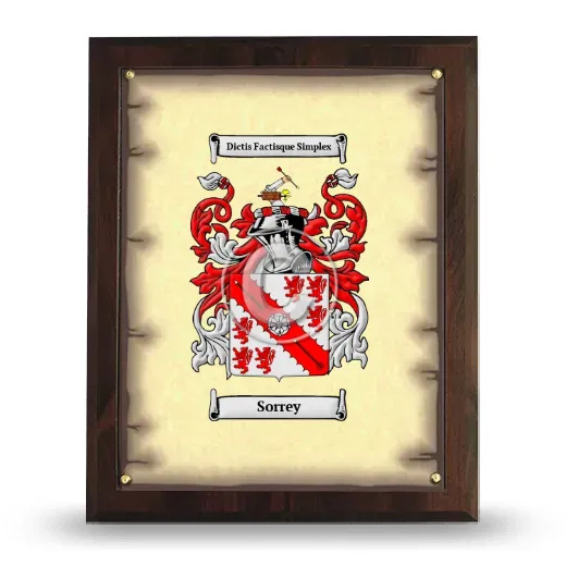 Sorrey Coat of Arms Plaque