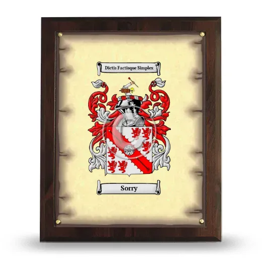 Sorry Coat of Arms Plaque